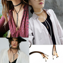 Leather Wrap Choker - Gold and Rose Gold Ends