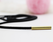 Leather Wrap Choker - Gold and Rose Gold Ends