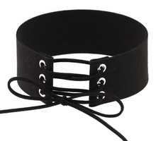 Black Lace Up Celebrity Style Choker